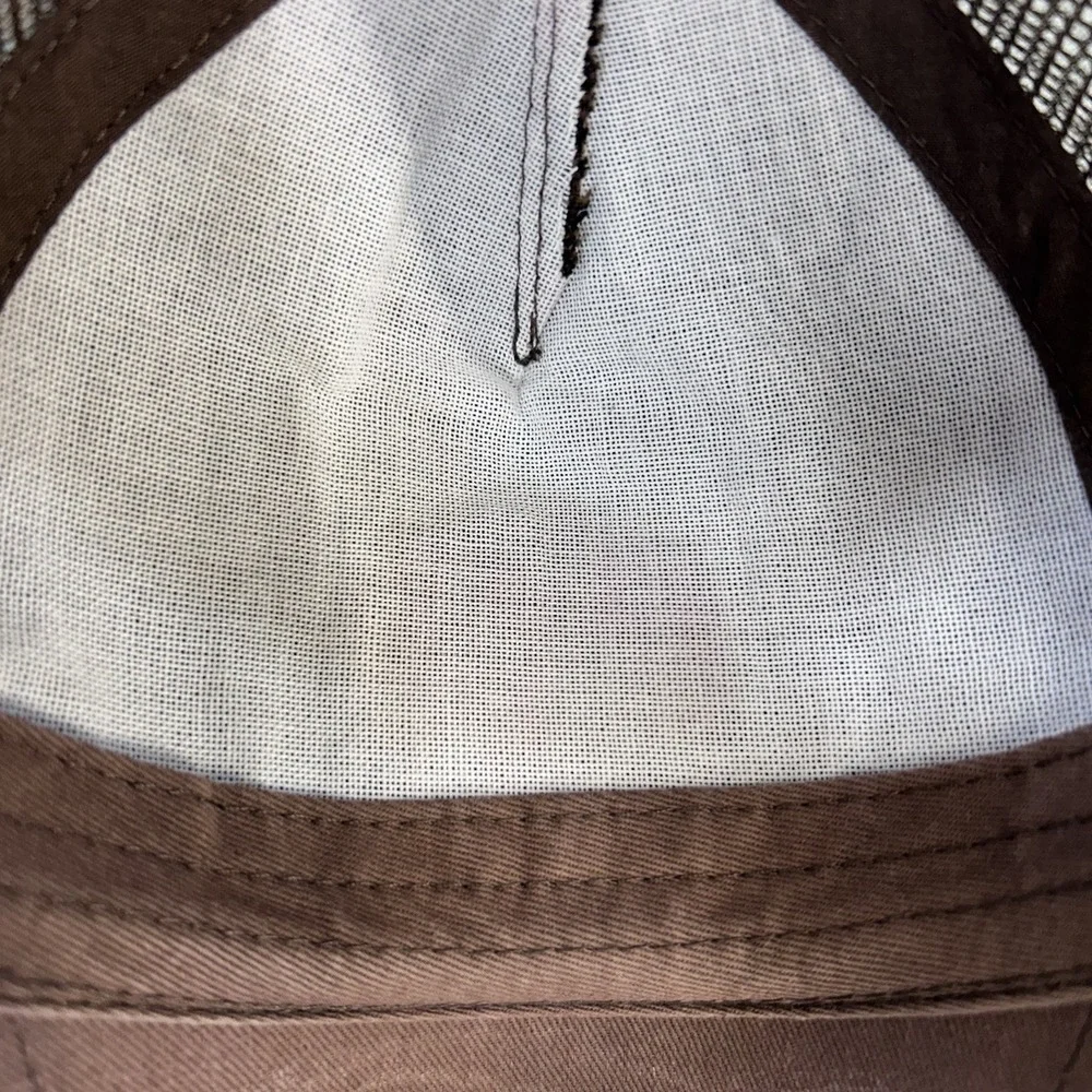 Roatan Island Brewing Co Trucker Hat Brown Mesh Patch Curved Bill Cap